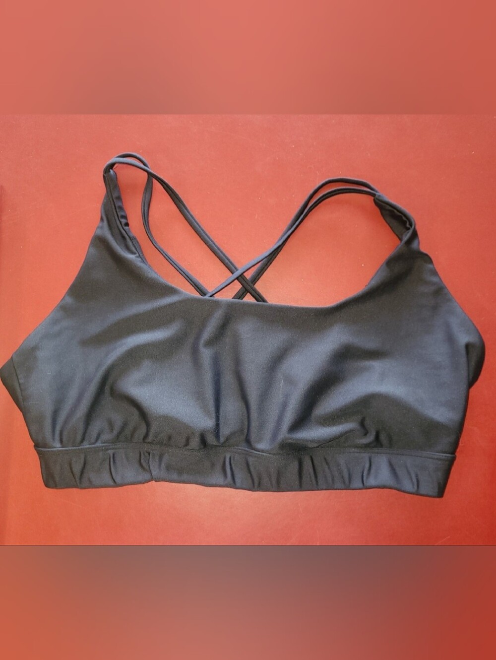 Humankind Sports Bra Black Strappy XL Extra Large Stretch